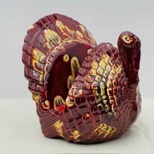 Vintage Ceramic Turkey Napkin Holder - 1970's
